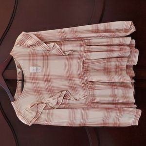 Loft Outlet Pink Plaid Blouse